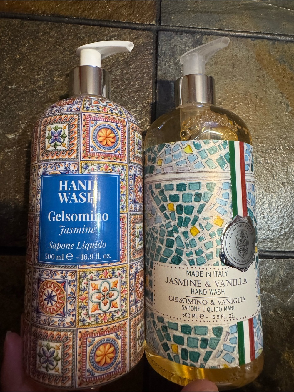 La Florentina Gelsomino 2 pack Jazmine&Vanilla Hand Wash 16.9 Oz Ea Duo Bottle